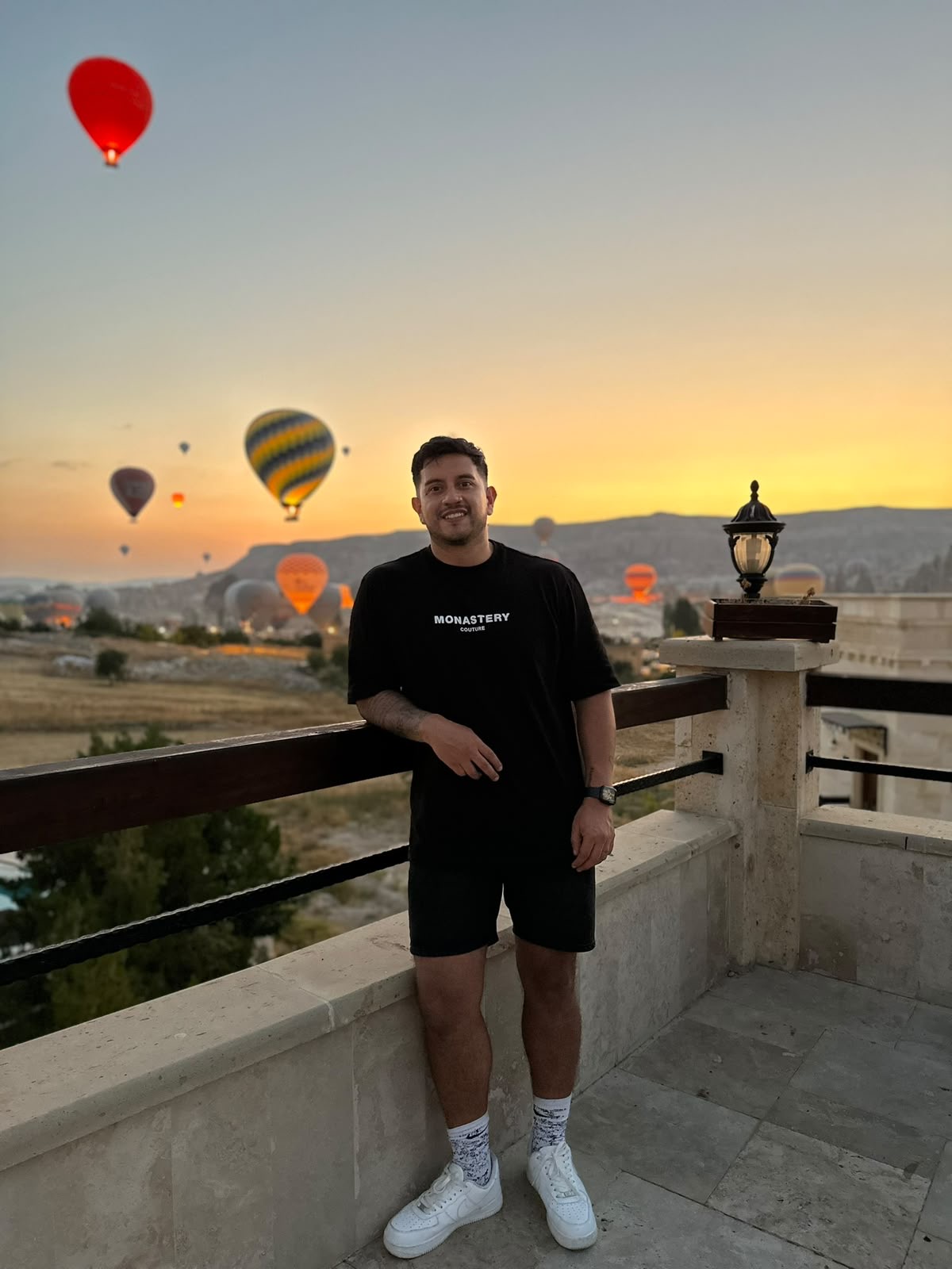 Diego en Capadocia con globos aerostáticos